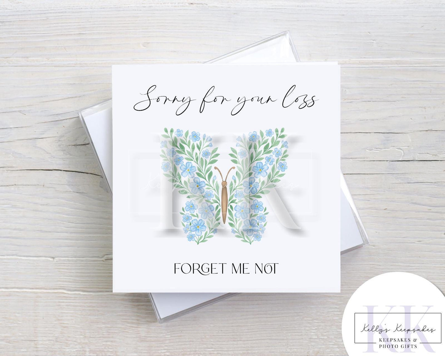 Forget me not loss card - Sympathy card - Bereavement Card - Horse Shoe - Pawprint - Butterfly - Footprint - Heart - Loss of a loved one