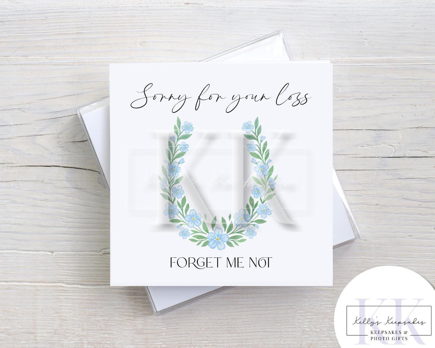 Forget me not loss card - Sympathy card - Bereavement Card - Horse Shoe - Pawprint - Butterfly - Footprint - Heart - Loss of a loved one