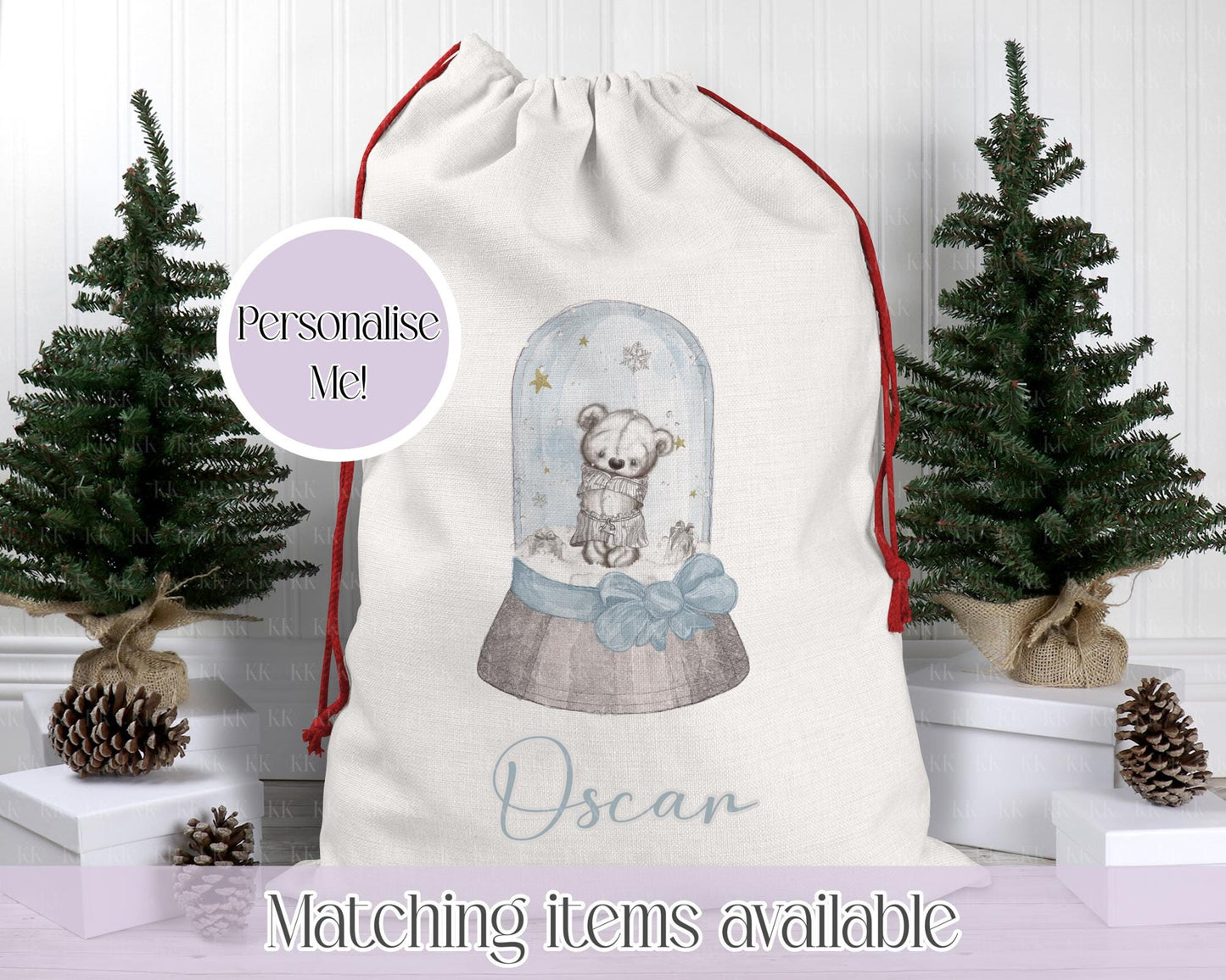 Personalised Ballerina Snow globe Santa Sack. Christmas Sack - Christmas Bag - For kids- for him - for her- Toy Sack