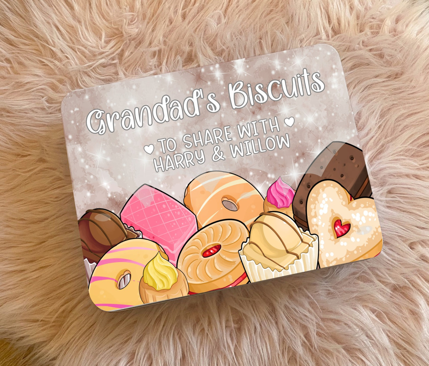 Personalised biscuit tin - to be shared with - extra large treat tin