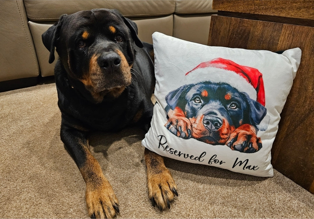 Personalised Dog Breed Christmas Cushion- Christmas Cushion - For The Dog