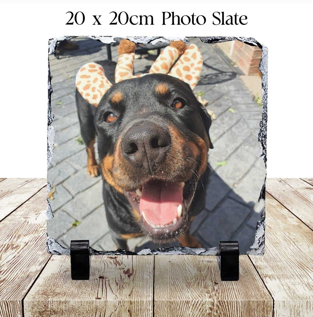 Square photo slate - photo keepsakes- photo gift - 15cm or 20cm