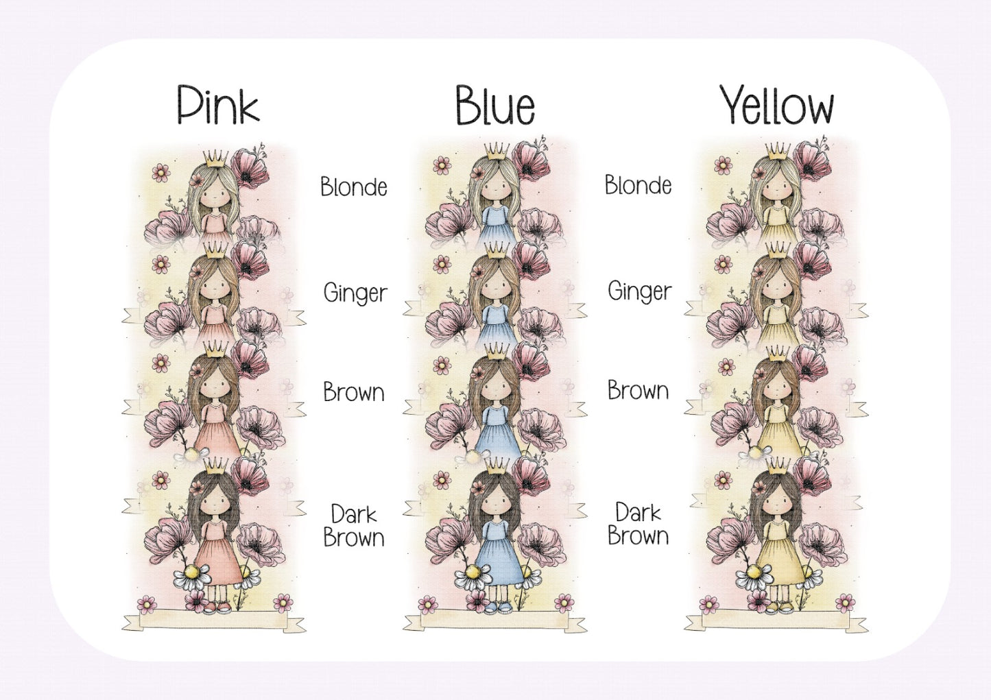 Personalised Princess Girl Birthday Card – Custom Name & Age