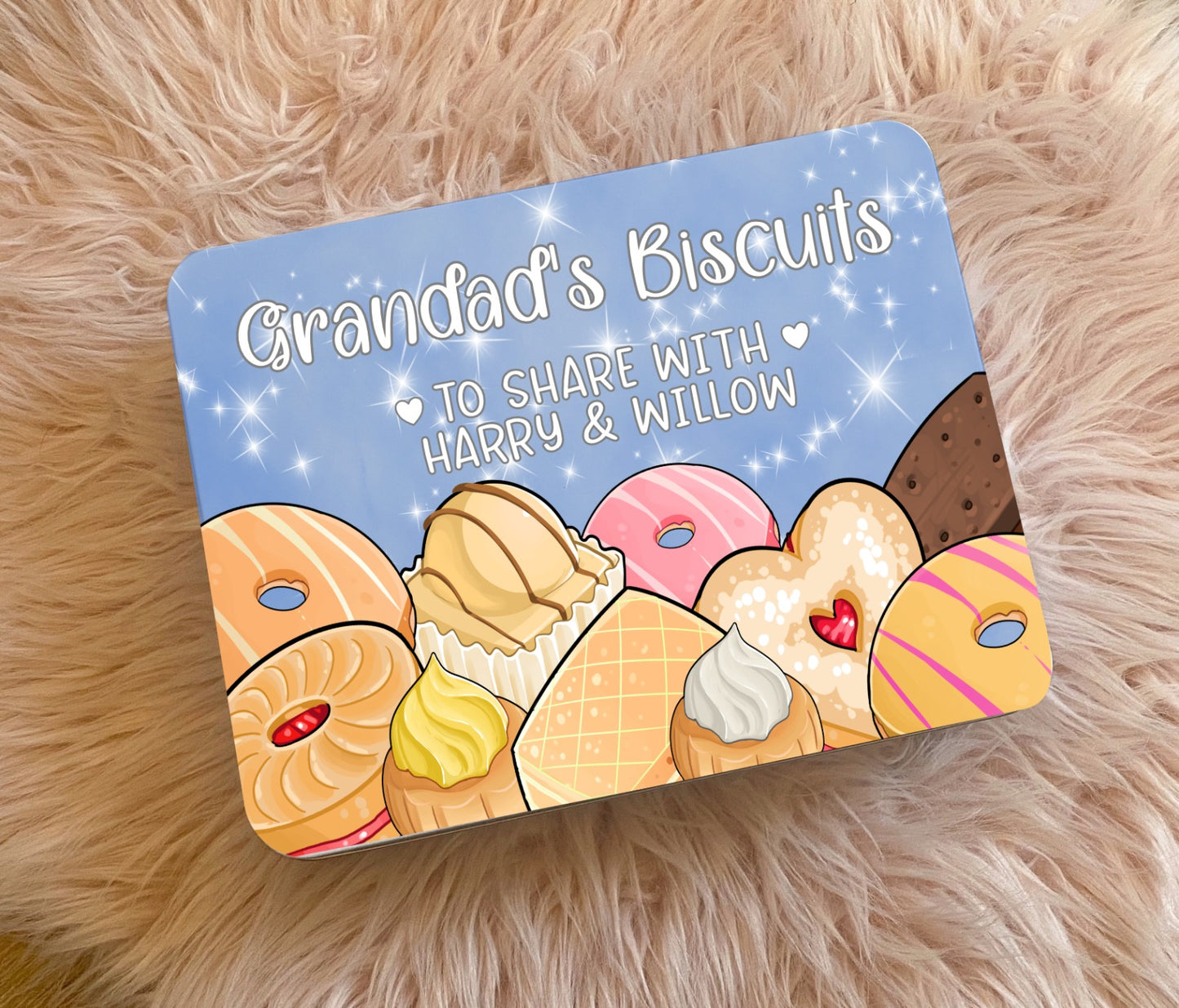 Personalised biscuit tin - to be shared with - extra large treat tin