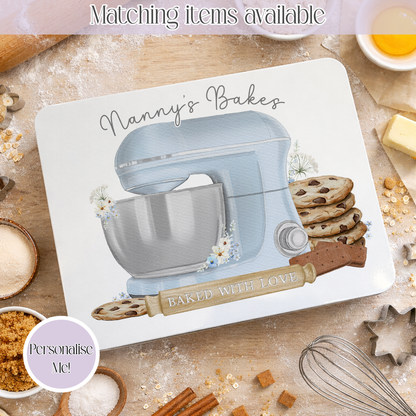 Personalised Baking Tin Custom Wording – Two Size Options - Hand-drawn mixer illustration tin