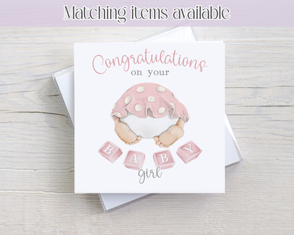 Congratulations on your baby girl or boy- new baby card - gift for baby - new parents
