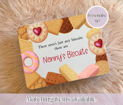 Personalised Biscuit Tin with Custom Wording – Two Size Options - to be shared with