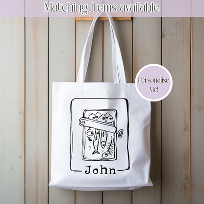 Personalised Sardine Tote Bag - Custom Fish Tote bag - Various Options