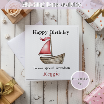 Personalised Transport Card - Custom Boat - Plane - Truck Card - Kids Card - Personalised Relation Card
