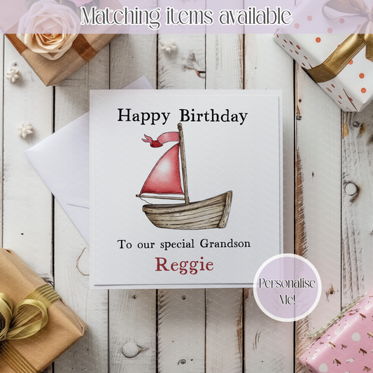 Personalised Transport Card - Custom Boat - Plane - Truck Card - Kids Card - Personalised Relation Card