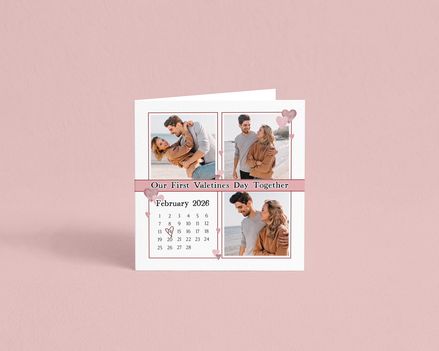 Valentines Day Couple Photo Personalised Card - Custom Photo Card