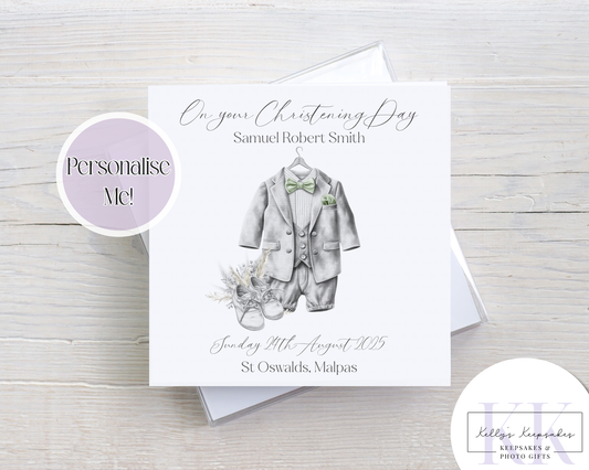 Sketchy christening suit personalised Card - Christening card - custom card