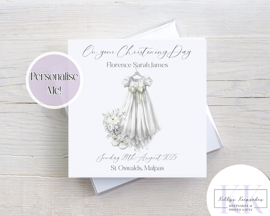Sketchy christening gown personalised Card - Christening card - custom card