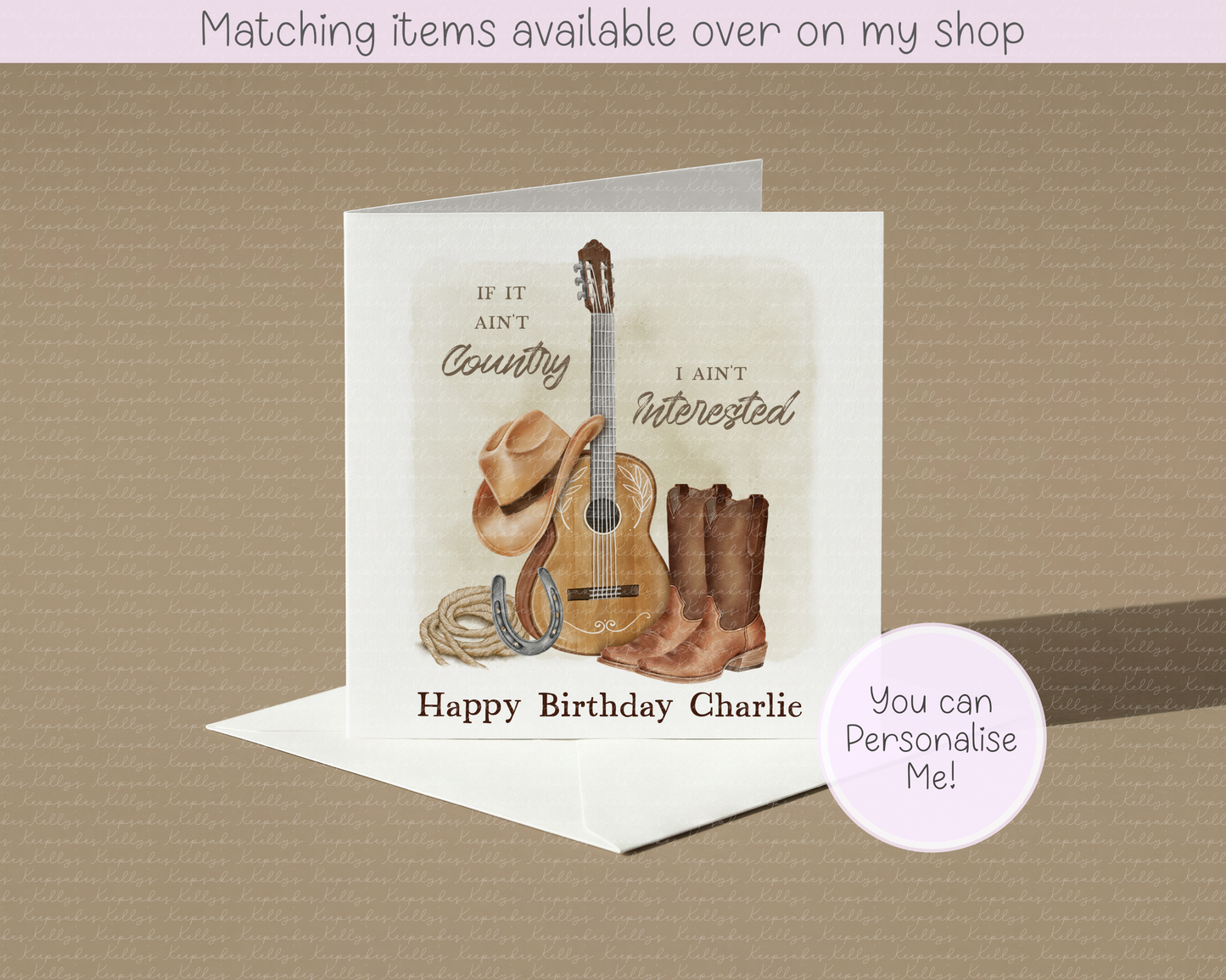 If it ain't country, I ain't interested personalised Birthday Card - Country music - card for her or him - keep it country