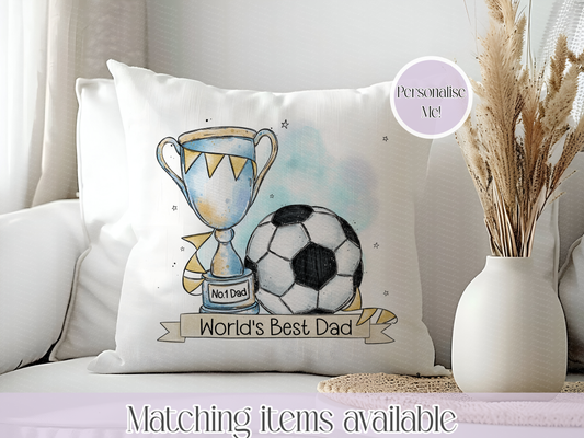 Football Doodle Design Personalised Velvet Cushion - Dad - Grandad - Football Lover - Custom Cushion