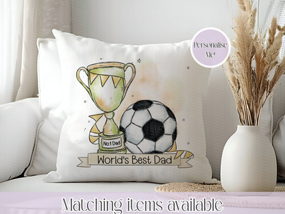 Football Doodle Design Personalised Velvet Cushion - Dad - Grandad - Football Lover - Custom Cushion
