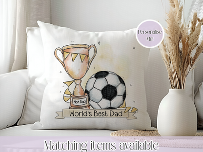 Football Doodle Design Personalised Velvet Cushion - Dad - Grandad - Football Lover - Custom Cushion