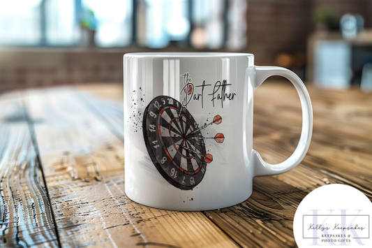 Dart Board Personalised Mug - Ceramic 11oz Mug - Dart Player Custom Mug