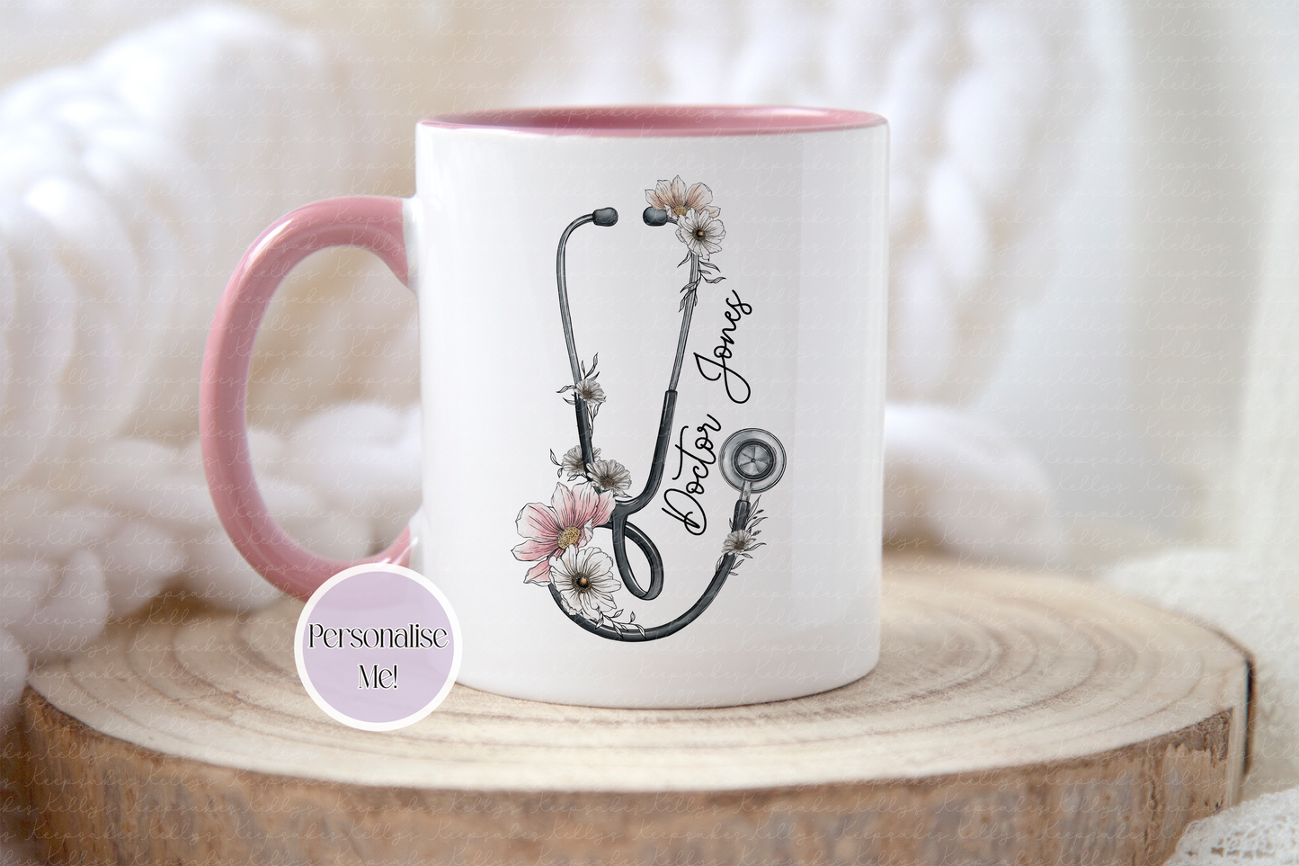 Personalised Stethoscope Doctor Mug - Custom NHS Keyworker Mug - Hospital Staff Gift