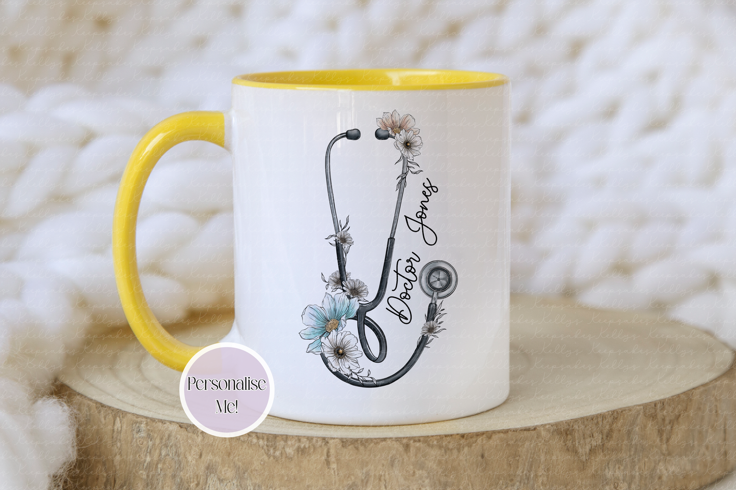 Personalised Stethoscope Doctor Mug - Custom NHS Keyworker Mug - Hospital Staff Gift
