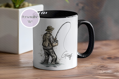 Fisherman Personalised Mug - Ceramic 11oz Mug - Fishing Gift