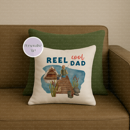 Reel cool dad - wishing I was fishing - fishing custom cushion - fisher gift