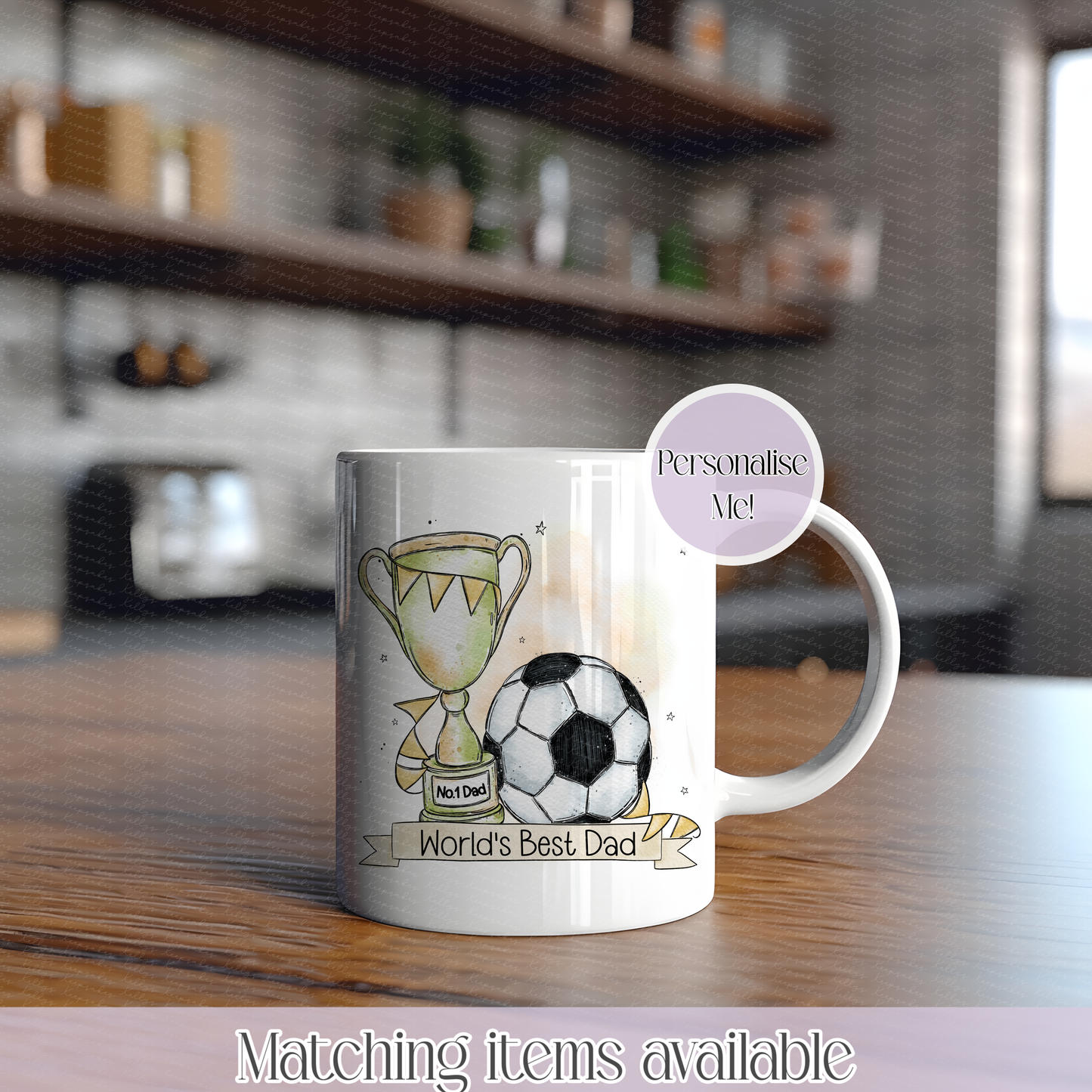 Doodle Football Doodle Personalised Mug - Gift For Him - Dad - Grandad - Father's Day - Birthday