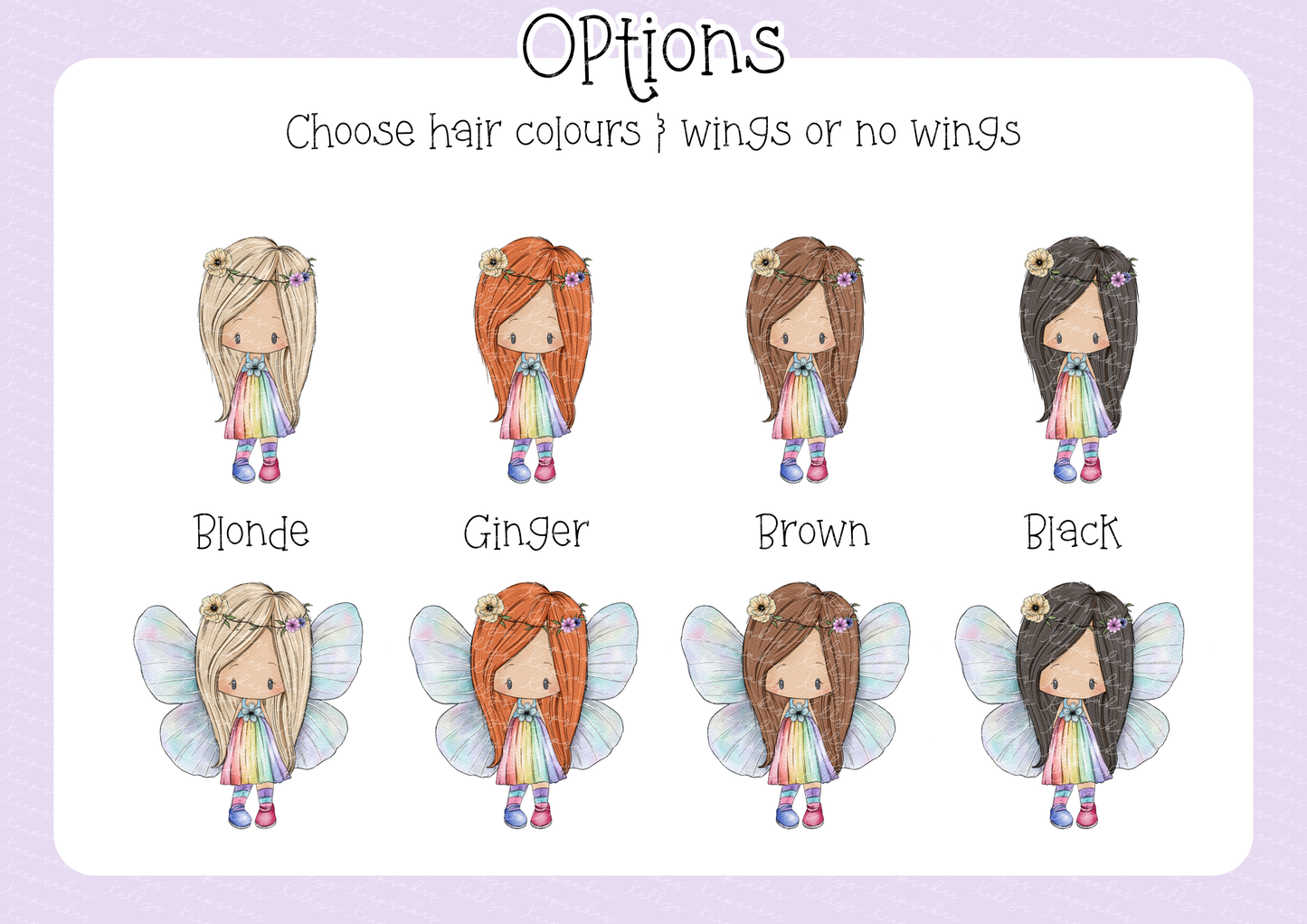 Fairy Rainbow Age Personalised Birthday Card - for a girl - fairy princess