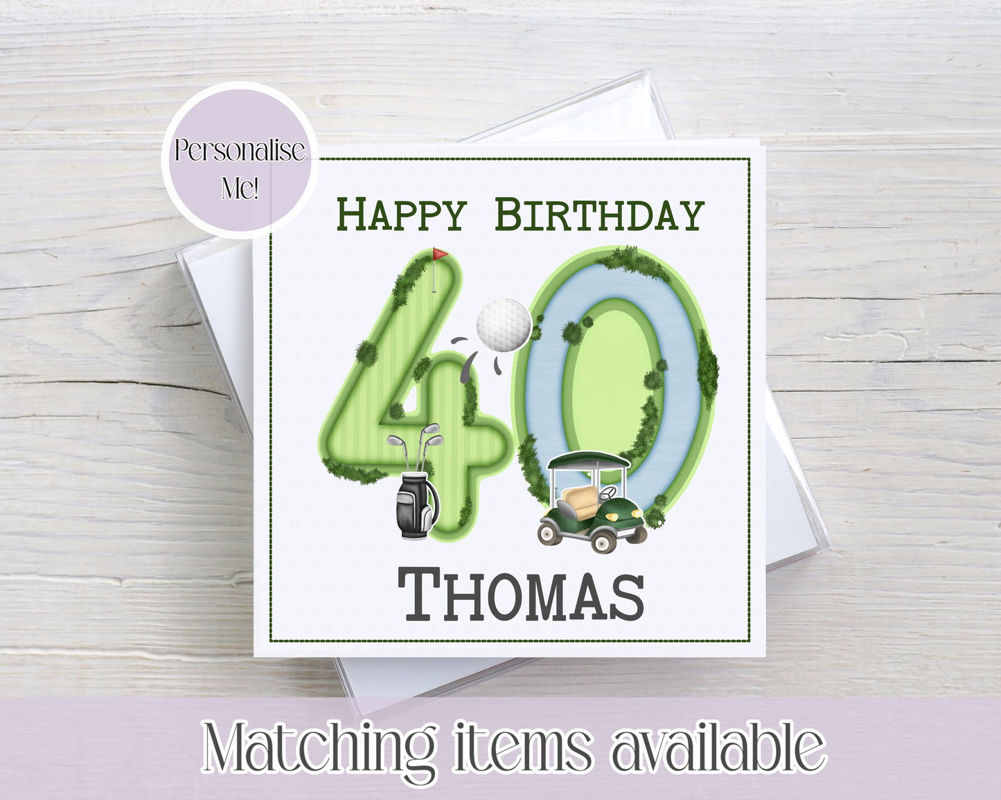 Personalised Golf Age Card - Golfer Custom Card - Number card for golfers