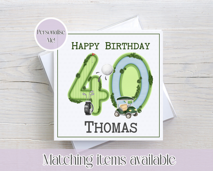 Personalised Golf Age Card - Golfer Custom Card - Number card for golfers