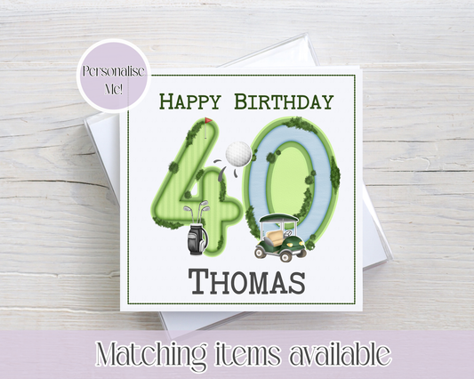 Personalised Golf Age Card - Golfer Custom Card - Number card for golfers