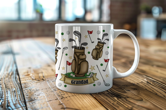 Personalised Golf Mug - Fathers Day - Golf Gift - Fishers Gift - Gift for him - Dad - Grandad