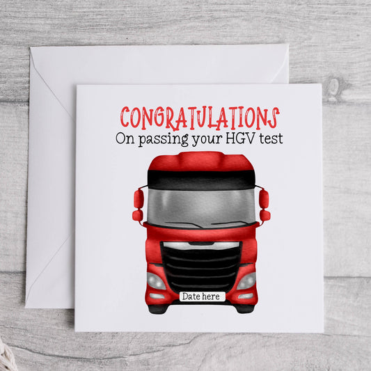 Personalised Passed Lorry Driving Test Card HGV License Congratulations Card New Lorry Driver Card 1st Lorry Driving Job Gift Class 1 Driver