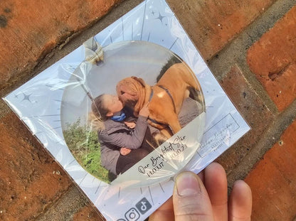 Personalised Memorial Christmas Photo Acrylic Decoration -Lost loved one - lost pet - remembrance bauble - photo bauble