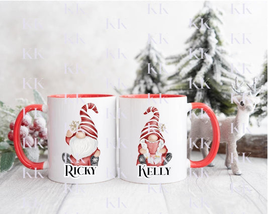 Gonk Couple Personalise Mug - Gonk Lovers - 1 or 2 Mugs - Christmas Mug - Stocking filler - For Him - For Her
