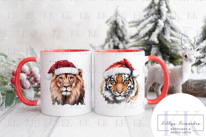 Christmas Animal Personalised Mug - Highland - Robin - Raccoon- Guinea Pig - And More - Stocking Filler- Animal Mug - For him - for her