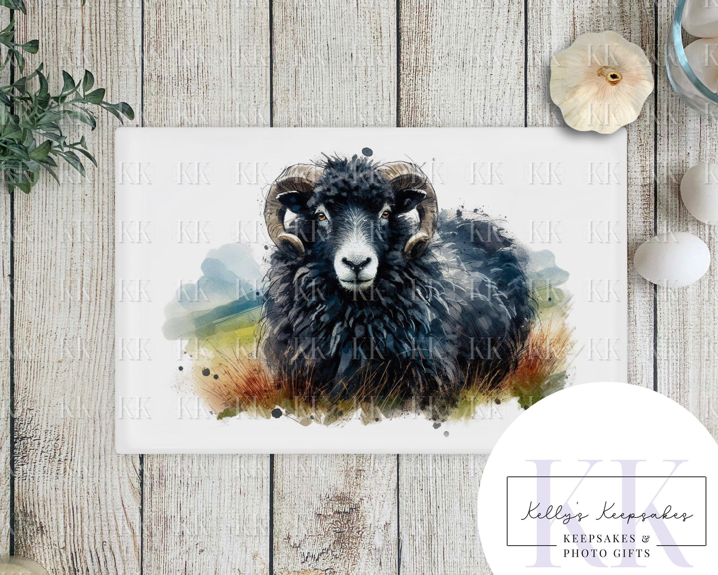 Farm Animal Glass Chopping Board - Work Top Saver - Highland Cow - Donkey -Pig - Sheep - Goat - Kitchen Decor -Farm Animals - country decor