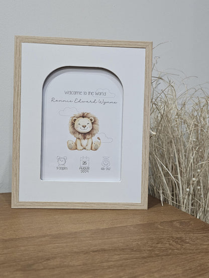 Personalised Birth Announcement Teddy Bear Print and Frame - Baby Announcements - Birth Stats - Nursery Decor - New Baby Gift