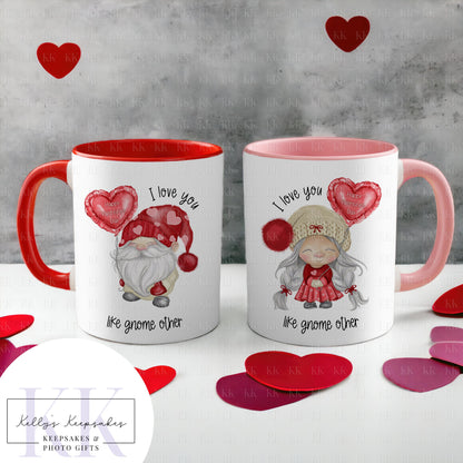 Valentines Gnome Mug - Can Be Personalised - Valentines Gonk - Valentines Present - For him - For her - Matching Couple Gift - love you