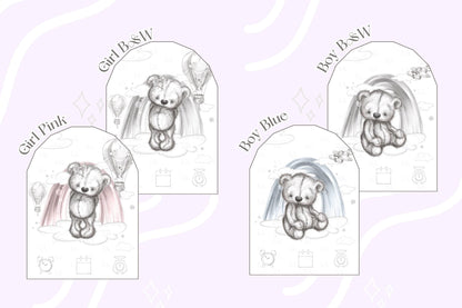 Personalised Birth Announcement Teddy Bear Print and Frame - Baby Announcements - Birth Stats - Nursery Decor - New Baby Gift
