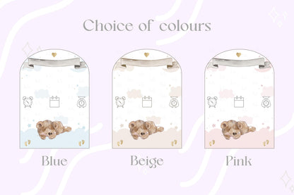 Personalised Birth Announcement Teddy Bear Print and Frame - Baby Announcements - Birth Stats - Nursery Decor - New Baby Gift