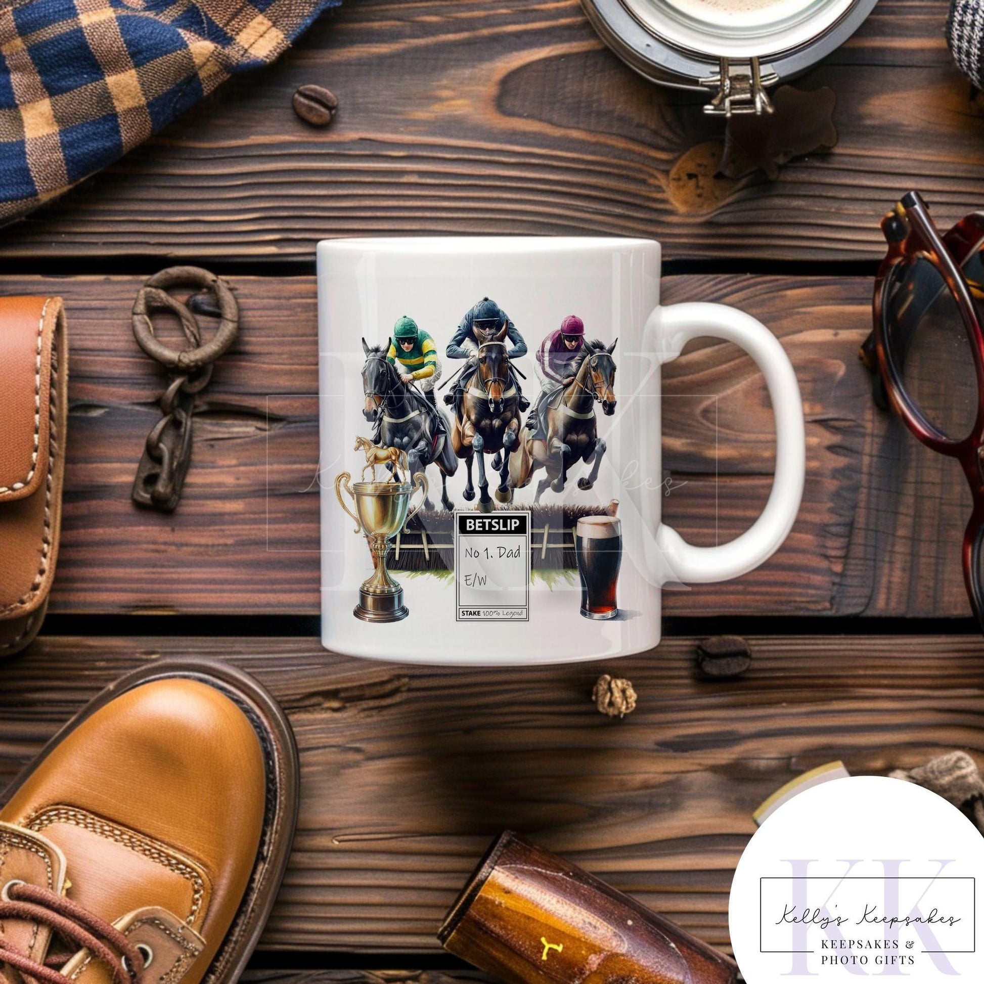 Horse Racing Mug - Horse Races - Betting Slip - Race Horse - Gift for him - Fathers Day - Custom Note