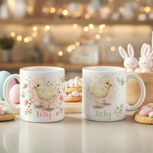 Personalised Easter Chick Mug - Enamel Mug - Ceramic Mug - Easter Chick - Gift for him - Gift for her - Easter Gift