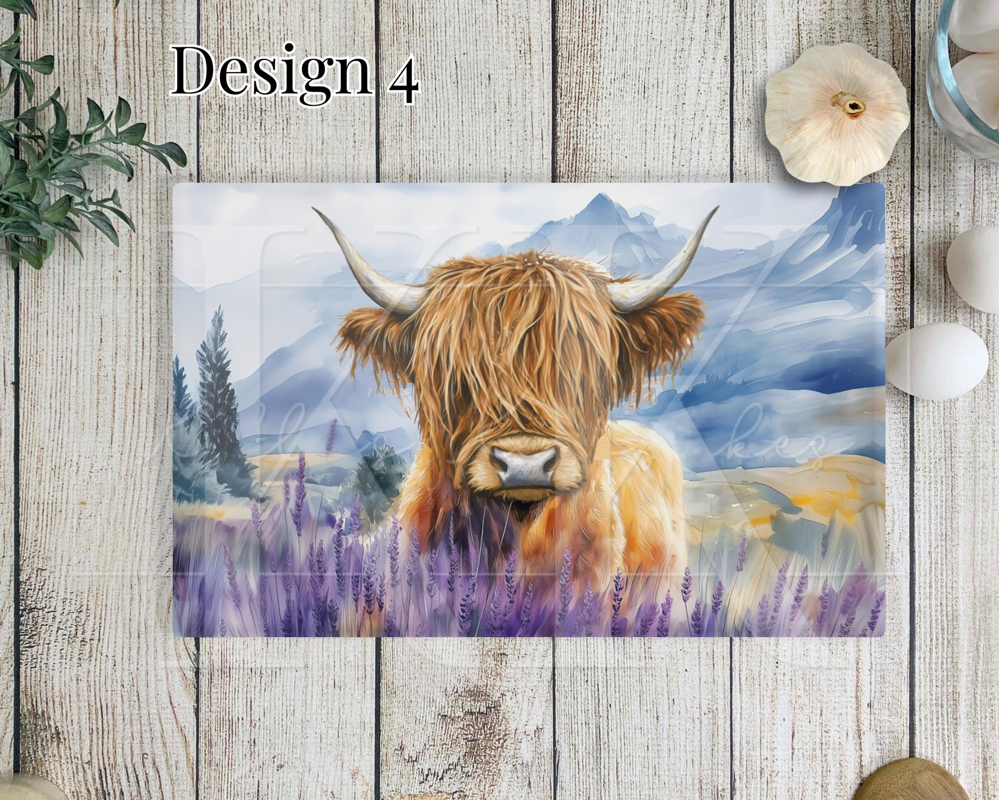 Highland Cow Glass Chopping Board - Kitchen Counter Saver - Work Top Saver - Country Decor - Kitchen Decor - New Home Gift- Highland Coo