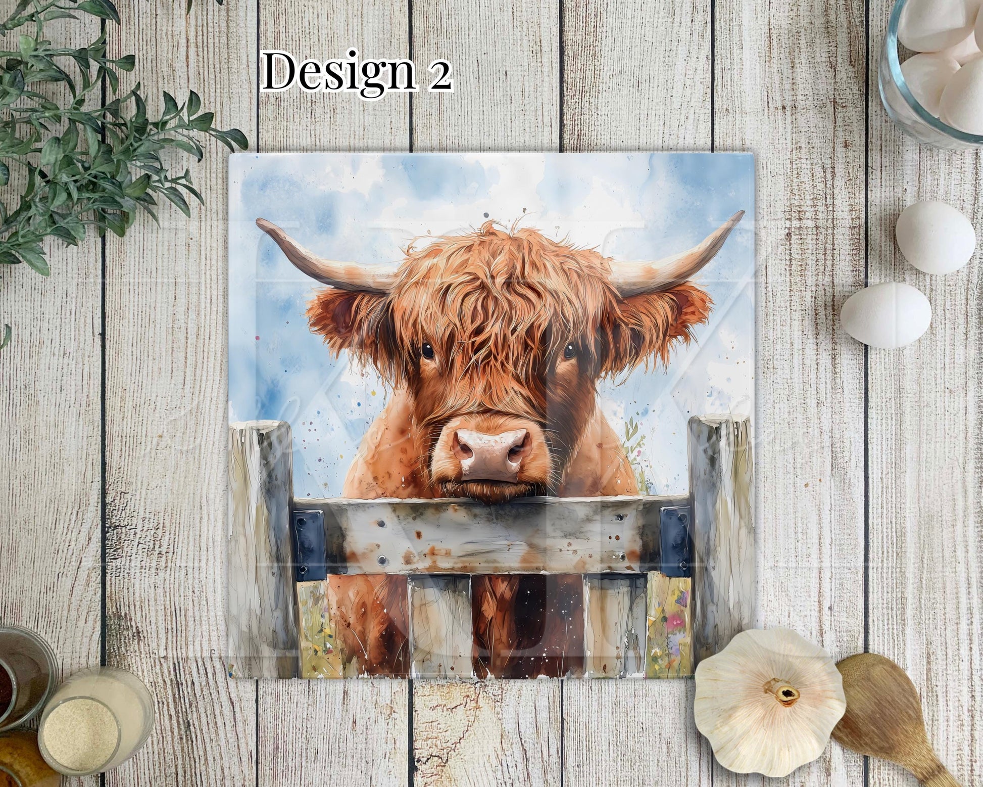Highland Cow Glass Chopping Board - Kitchen Counter Saver - Work Top Saver - Country Decor - Kitchen Decor - New Home Gift- Highland Coo