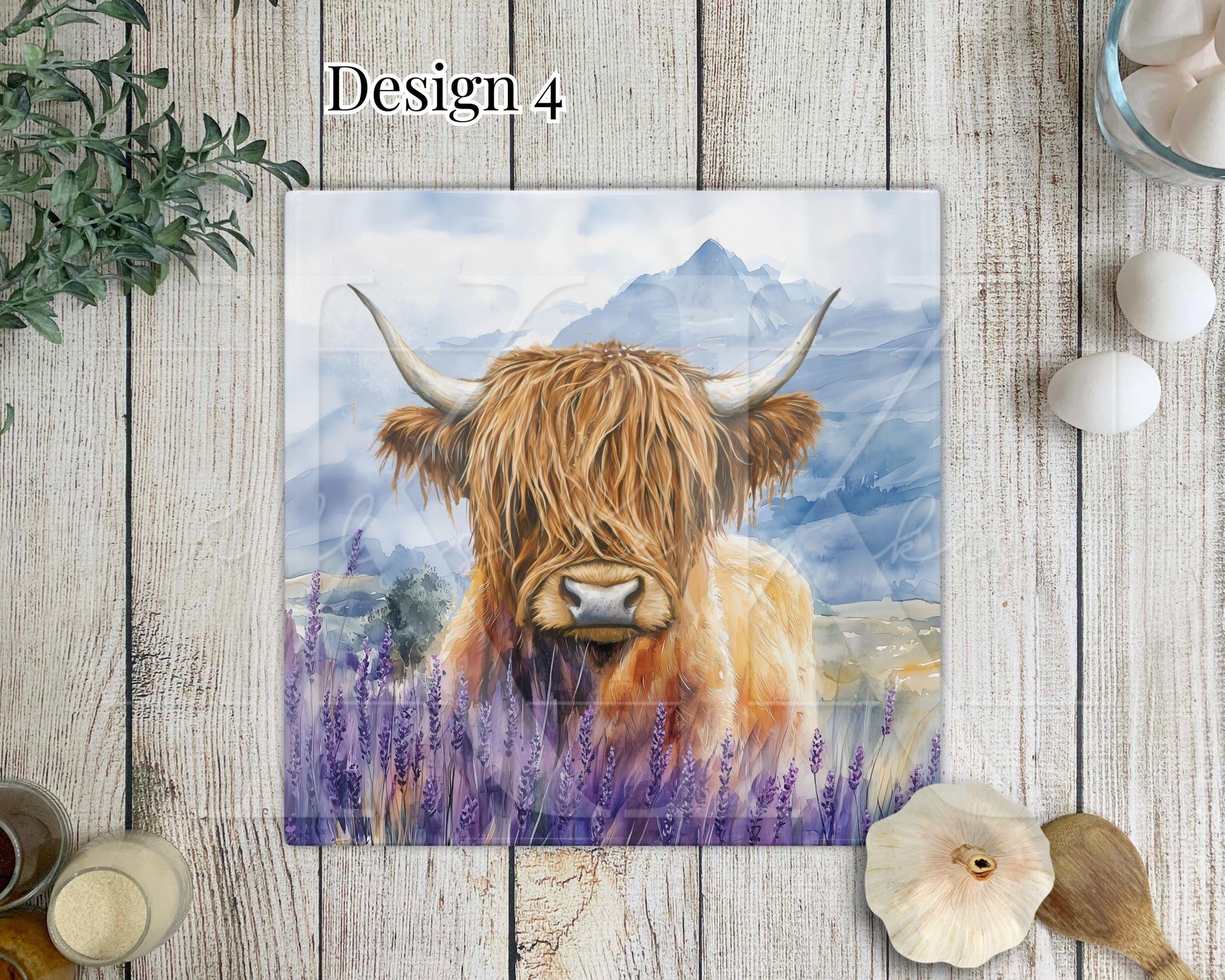 Highland Cow Glass Chopping Board - Kitchen Counter Saver - Work Top Saver - Country Decor - Kitchen Decor - New Home Gift- Highland Coo