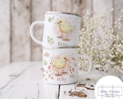 Personalised Easter Chick Mug - Enamel Mug - Ceramic Mug - Easter Chick - Gift for him - Gift for her - Easter Gift