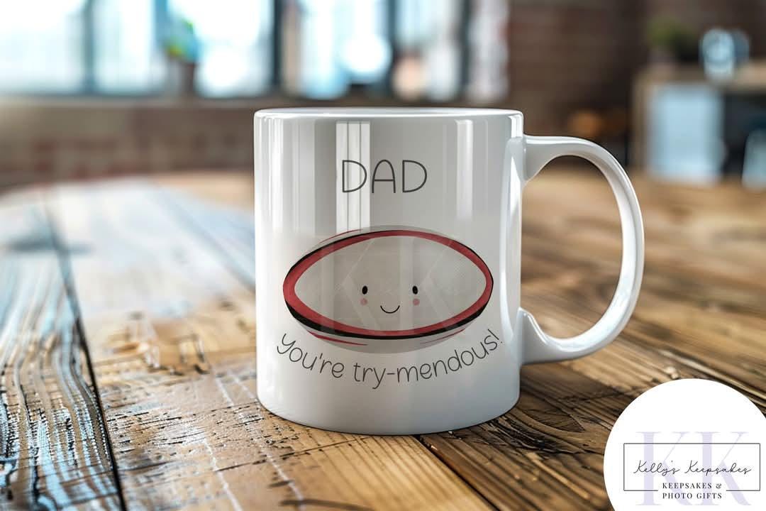 Sport Ball Pun Father's Day Mug - Sports Dad - Father's Day- Rubgy - Football - Tennis - cricket - Golf - Joke Gift - Dad joke