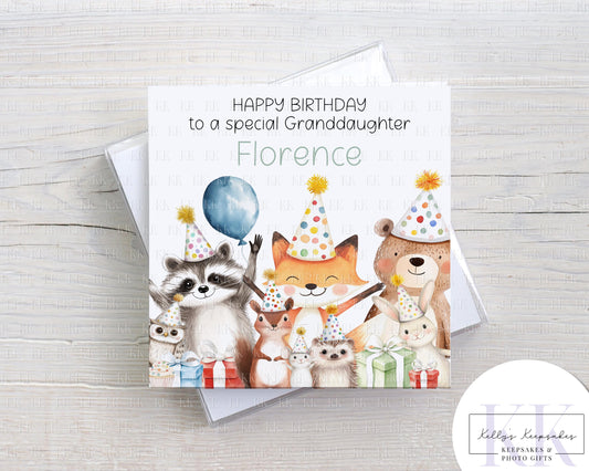Happy birthday Animal Themed Birthday Card - Cute Animal Card - Daughter - Son - Occasion Card For Kids