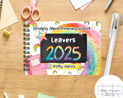 Personalised A6 Leavers Book – Class of 2025 | End of School Autograph & Memory Book | Keepsake for Year 6, Year 11, or Nursery Graduates